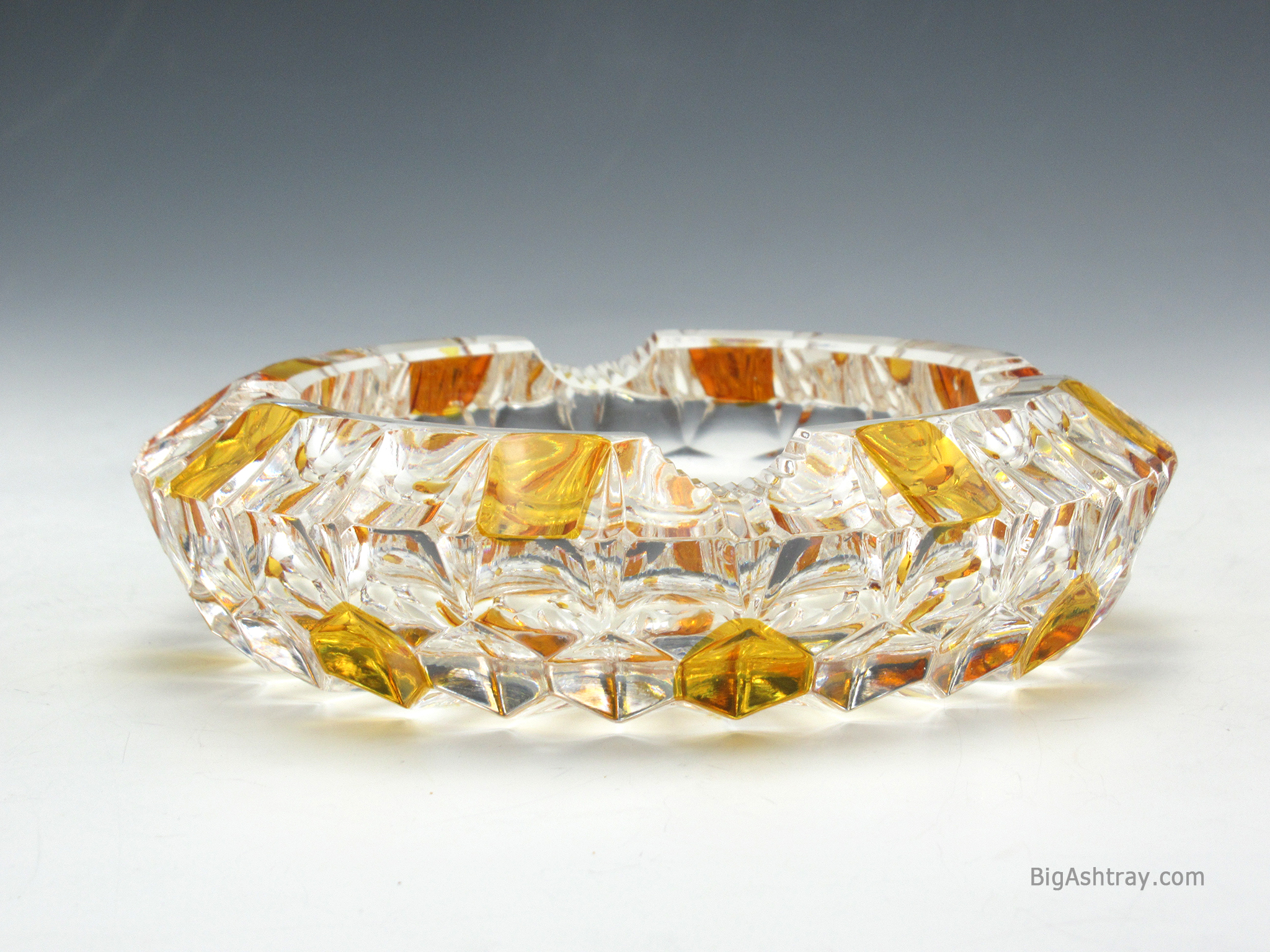 Duncan Miller Amber Stained Antique Crystal Ashtray USA - Image 5