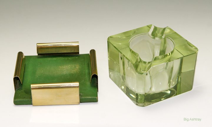 Art Deco Citron Crystal Desk Ashtray - Image 3