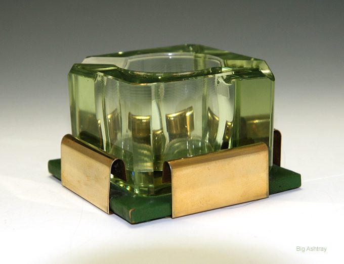 Art Deco Citron Crystal Desk Ashtray - Image 2