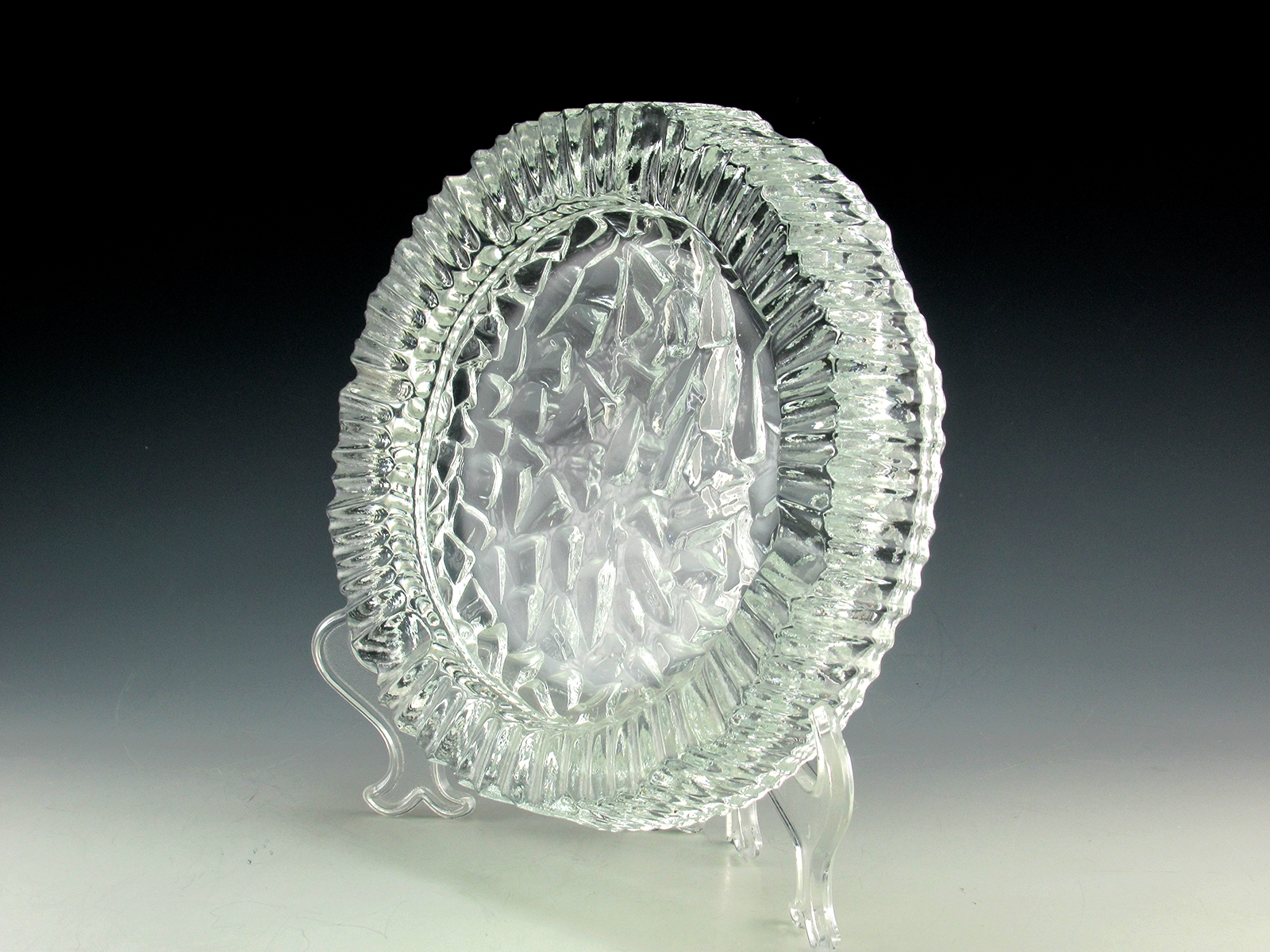 Ashtray Swedish Crystal Artic Ice by Skruf Vintage