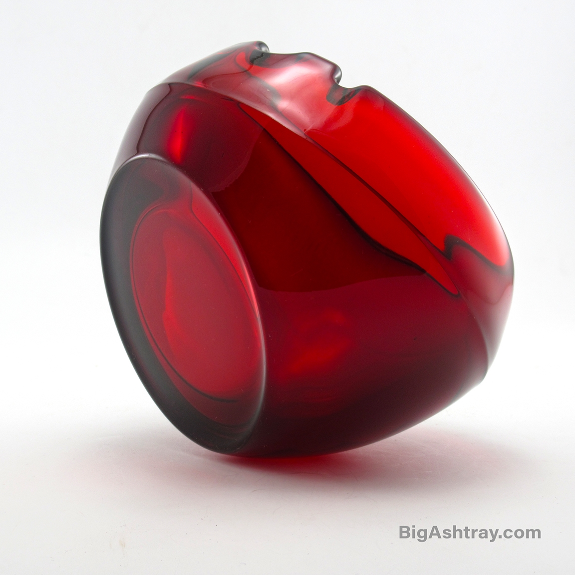 Big Ashtray Orb in Ruby by Viking Art Glass Vintage USA - Image 4
