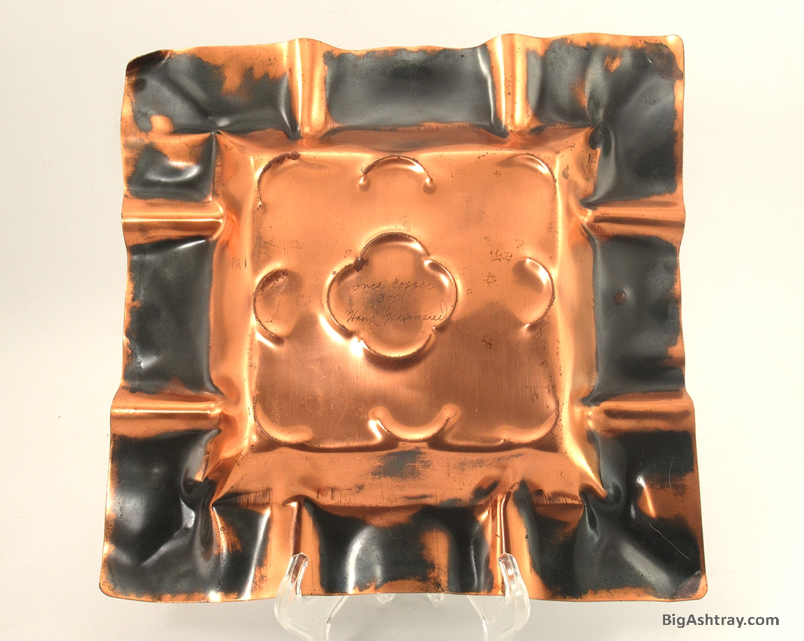Authentic Inca Copper Large Hammered Cigar Ashtray Signed - Image 5
