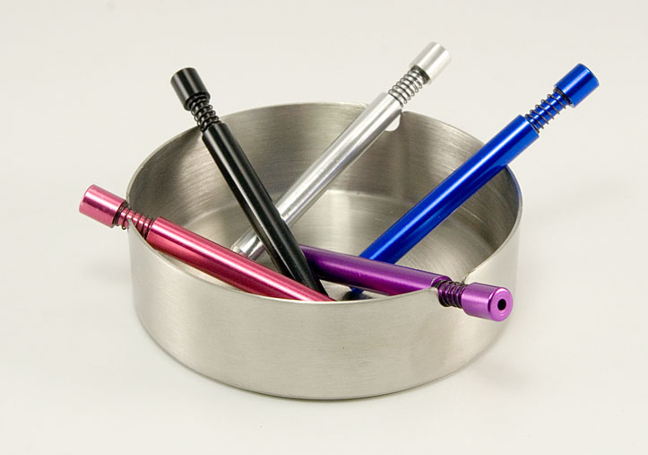Brushed Steel Smoking Ashtray Minimalist Decor - Image 3