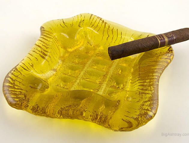 Big Biomorphic Blenko Art Glass Ashtray