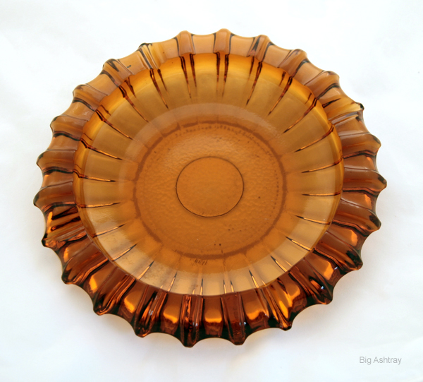 Big Glass Ashtray in Golden Amber by Fostoria Multi-Size Rests