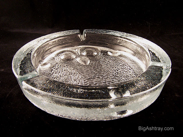 Huge Vintage Crystal Ghosted Owl Ashtray by Blenko Art Glass - Image 5