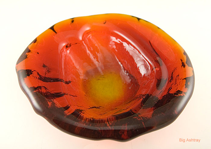 Blenko Fire Lava Glass Ash Bowl