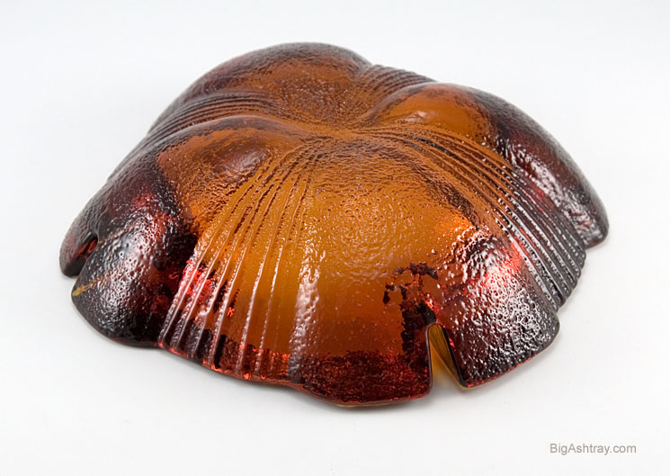Huge Blenko Art Glass Ashtray in Burnt Amber - Image 2