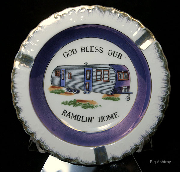 Bless our Rambling Home Vintage Travel Trailer Ashtray