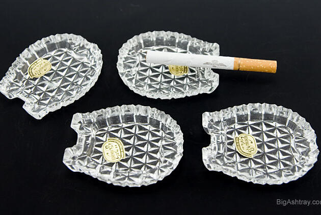 Bohemian Crystal Card Game Lucky Horseshoe Ashtrays
