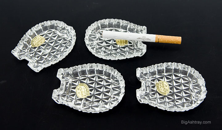 Bohemian Crystal Card Game Lucky Horseshoe Ashtrays
