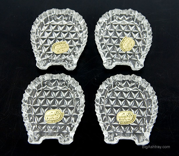 Bohemian Crystal Card Game Lucky Horseshoe Ashtrays - Image 2