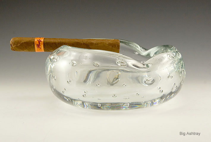 Bubble Ashtray Bowl by Blenko Mid-Century Art Glass with Foil Label - Image 3