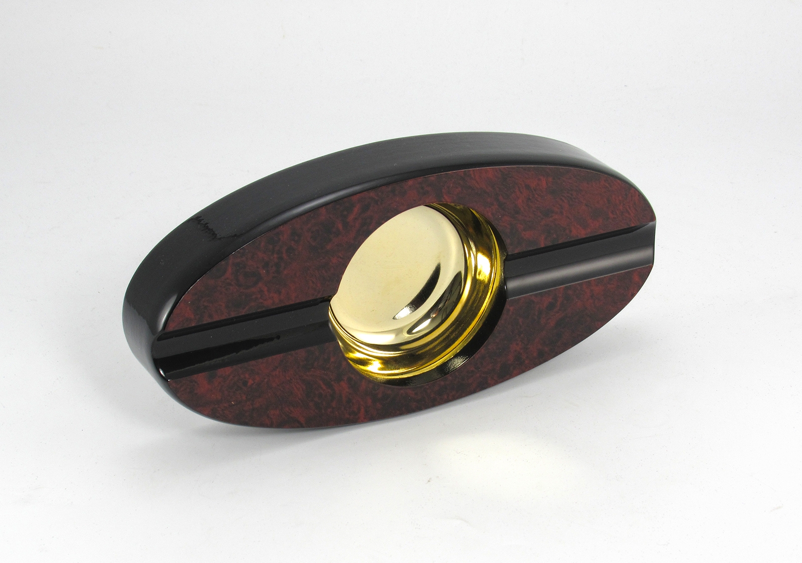 Two Finger Cigar Ashtray in Dark Burl Wood Finish - Image 4