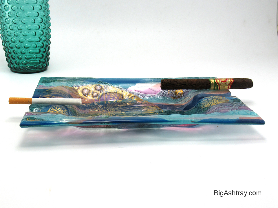 Retro Modern Higgins Art Glass Seashore Ashtray - Image 6