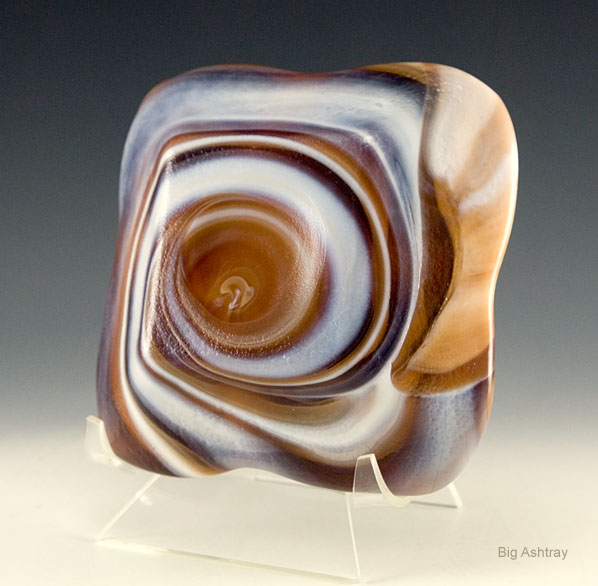 Caramel Latte Vintage Slag Glass Ashtray