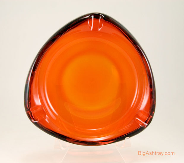 Cigar Ashtray in Vintage Persimmon Viking Art Glass - Image 2