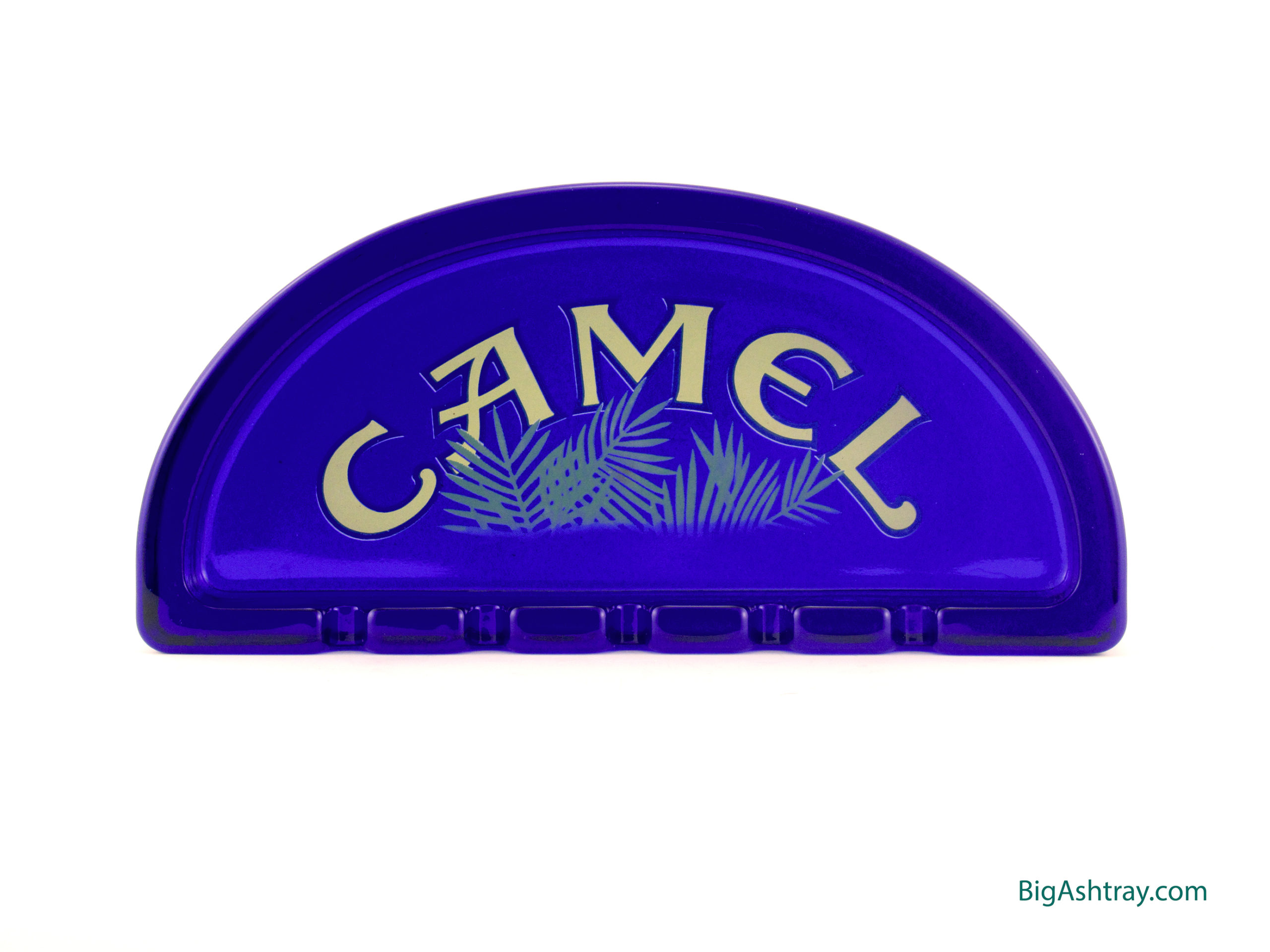 Large Camel Brand Ashtray Cobalt Blue Glass - Image 2