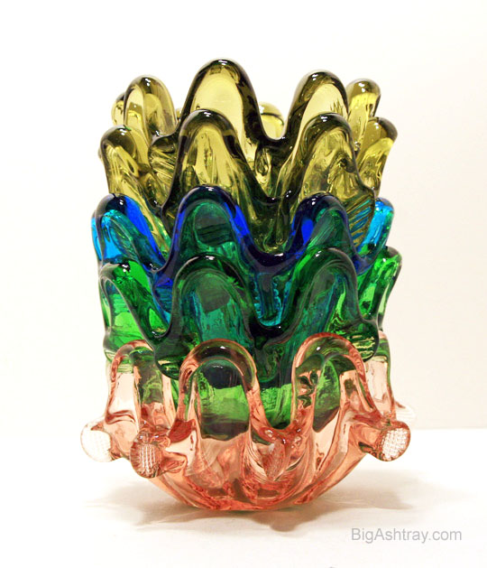 Colorful Retro Glass Party Ashtrays
