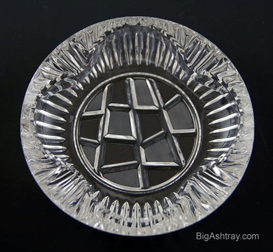 Crystal Ashtray with Stylized Geometric Decor