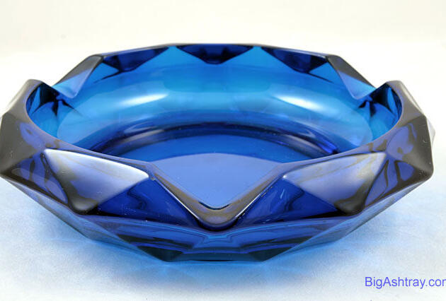Dark Sapphire Blue Diamond Facet Cut Cigar Ashtray