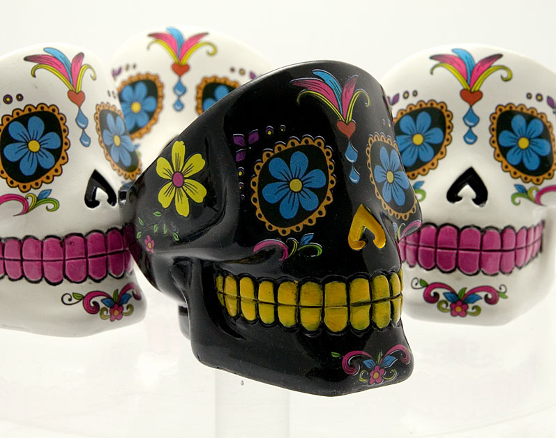 Day of the Dead Head Skull Ashtrays - Image 2