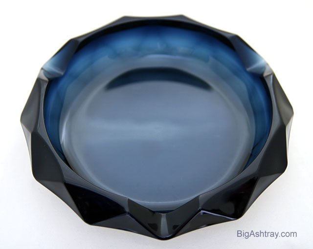 Diamond Cut Smoke Blue Cigar Ashtray in Rare Smoke Blue - Image 3