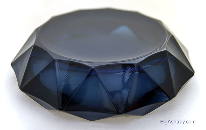Diamond Cut Smoke Blue Cigar Ashtray in Rare Smoke Blue - Image 2