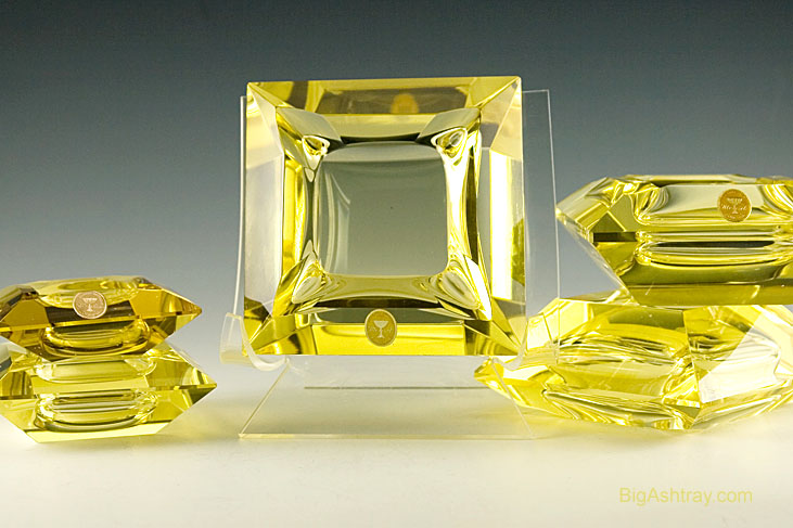 Exceptional Rare Set of 5 Cut Crystal Art Deco Period Jewel Ashtrays - Image 2