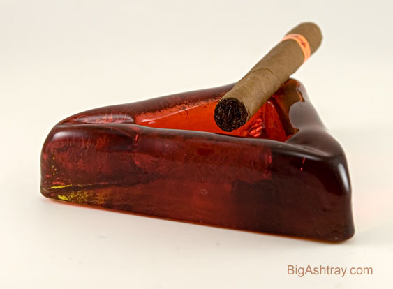 Fire Amber Art Glass Ashtray by Blenko - Image 2