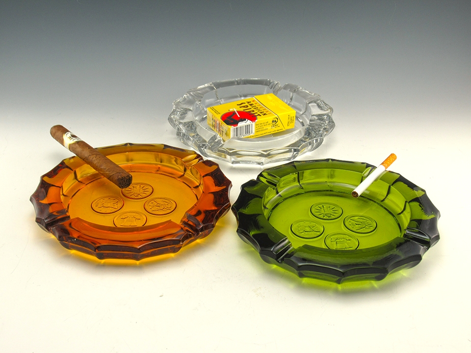 Fostoria Coin Glass Dual Size Rest Vintage Glass Ashtrays - Image 2