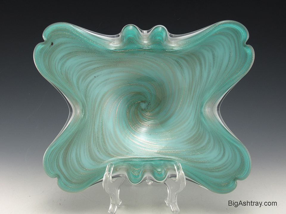 Fratelli Toso Murano Glass Vortex Butterfly Ashtray Bowl