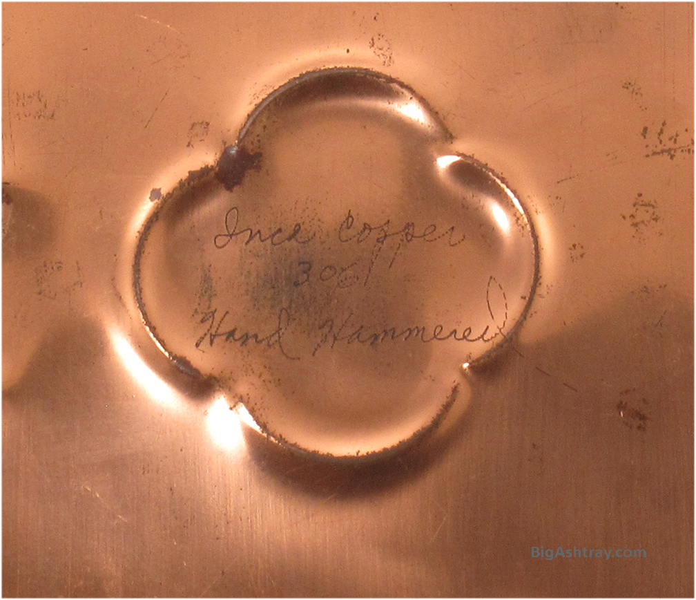 Authentic Inca Copper Large Hammered Cigar Ashtray Signed - Image 4