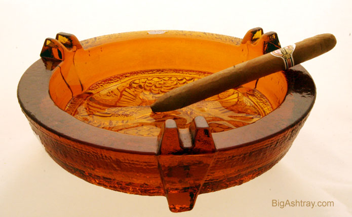Giant Blenko Glass Chinese Classics Ashtray