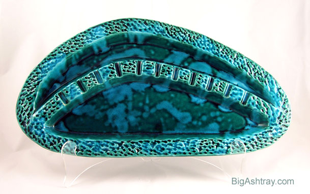 Giant Turquoise Retro Mod Pottery Ashtray