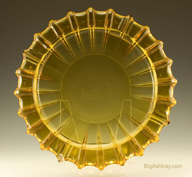 Honey Amber Cigar Ashtray with Dual Size Rests - Image 2