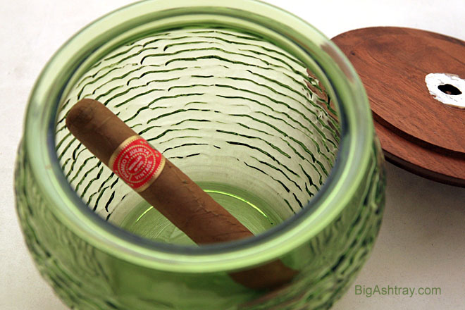 Green Soreno Glass Tobacco Canister