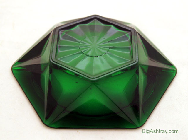 Hexagon Forest Green Glass Ashtray - Image 2
