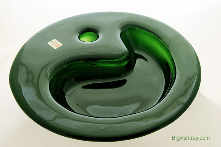 Holmegaard Art Glass Ikebana Wood Lake Bowl