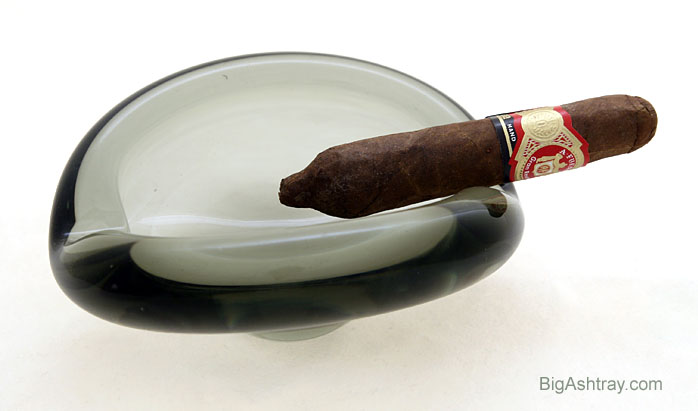 Holmegaard Clam Shell Ashtray in Smoke Black Green