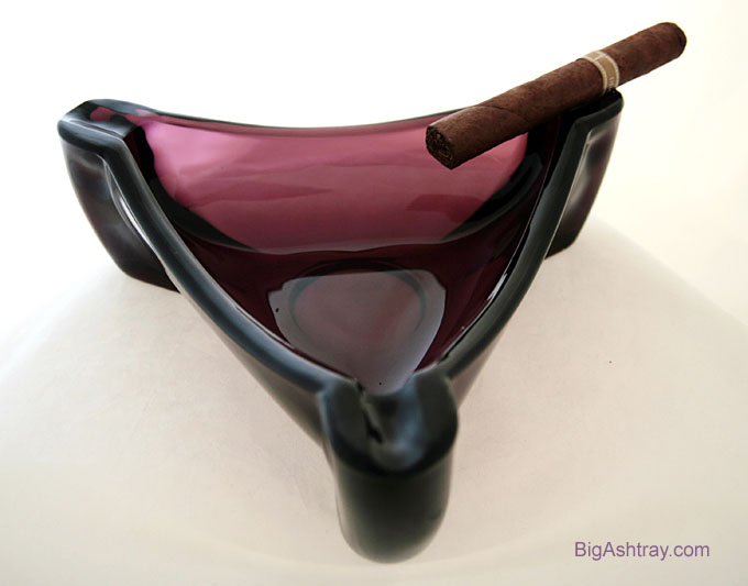 Immense Viking Amethyst Glass Cigar Ashtray - Image 2