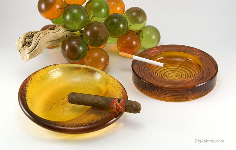 Large Slumped Amber Cigar Ashtray by Imperial Glass USA - Image 3