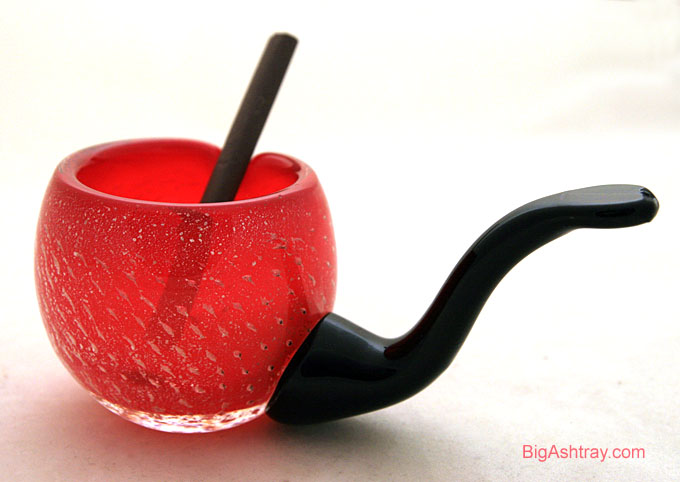 Italian Murano Glass Pipe Ashtray