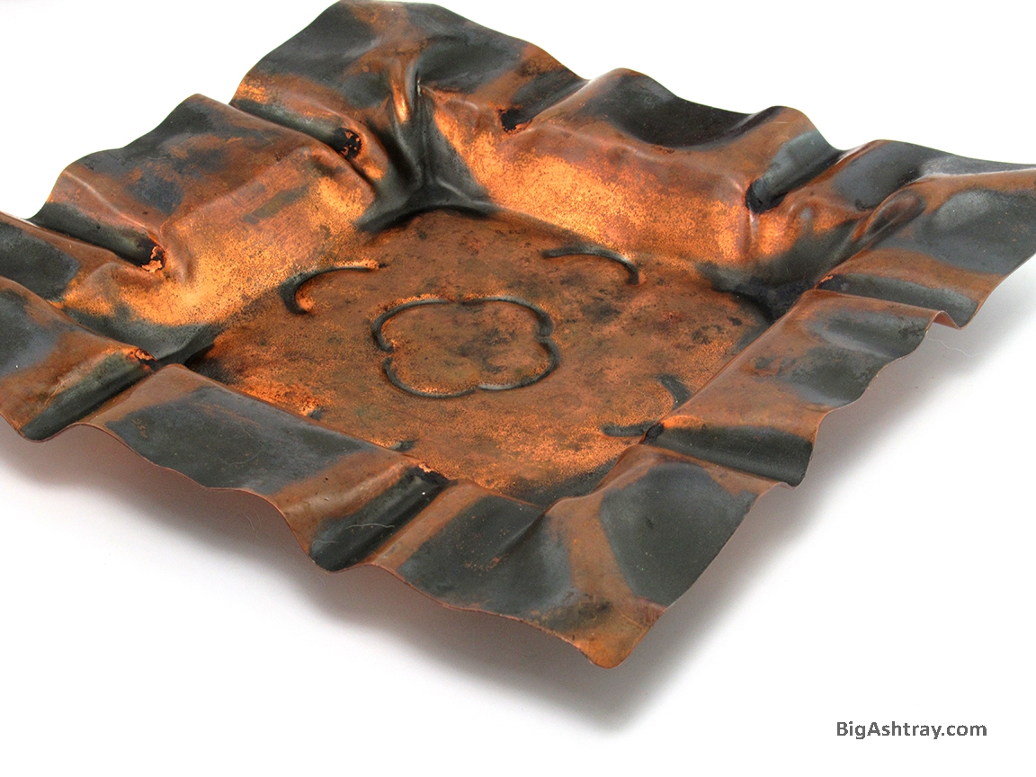 Authentic Inca Copper Large Hammered Cigar Ashtray Signed - Image 3