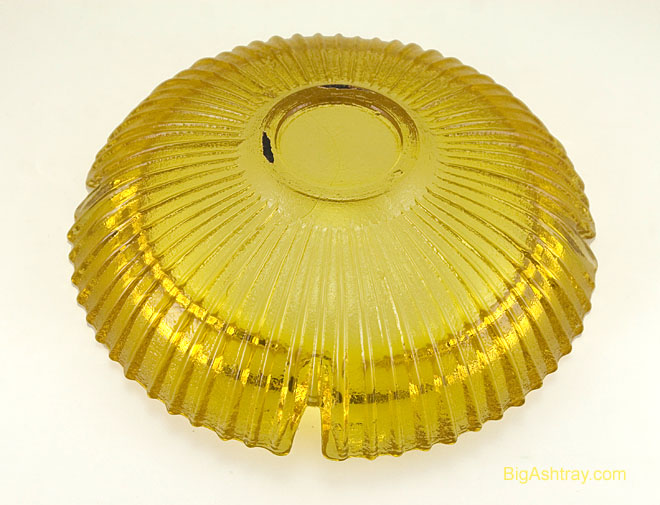 Lemon Yellow Blenko Ashtray with Foil Hand Label - Image 2