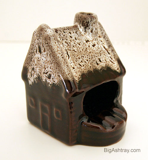Little Brown House Ashtray of Vintage Redware