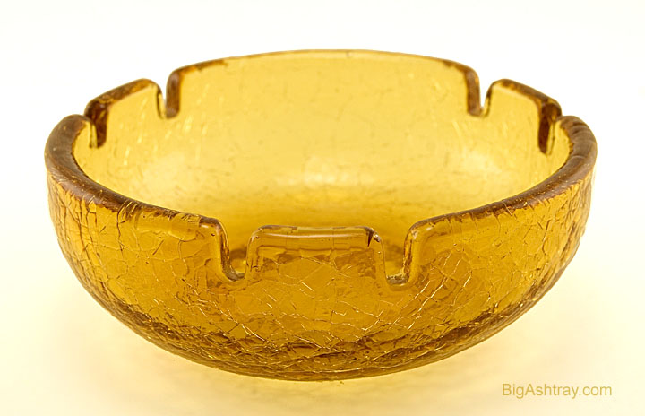 Massive Ash Bowl Set in Amber Crackle by Viking Art Glass - Image 4
