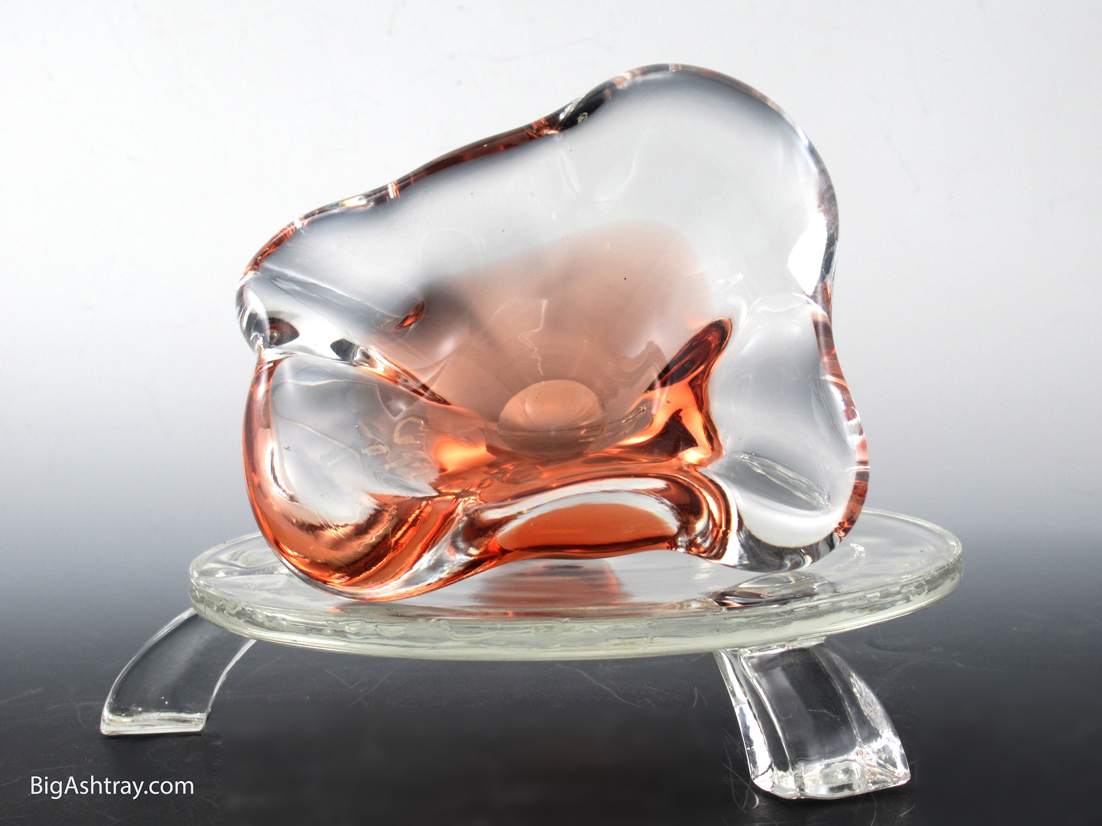 Czech Art Glass Ashtray Bowl by Skrdlovice 1960s - Image 3