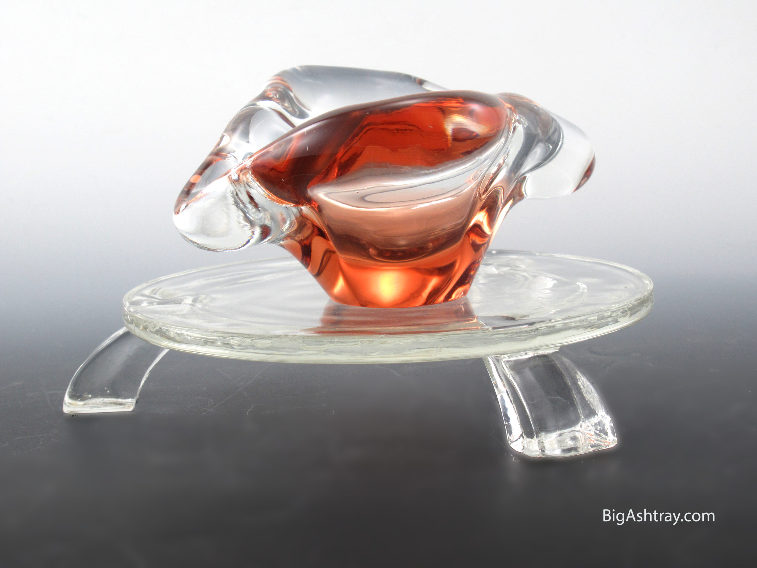 Czech Art Glass Ashtray Bowl by Skrdlovice 1960s - Image 2