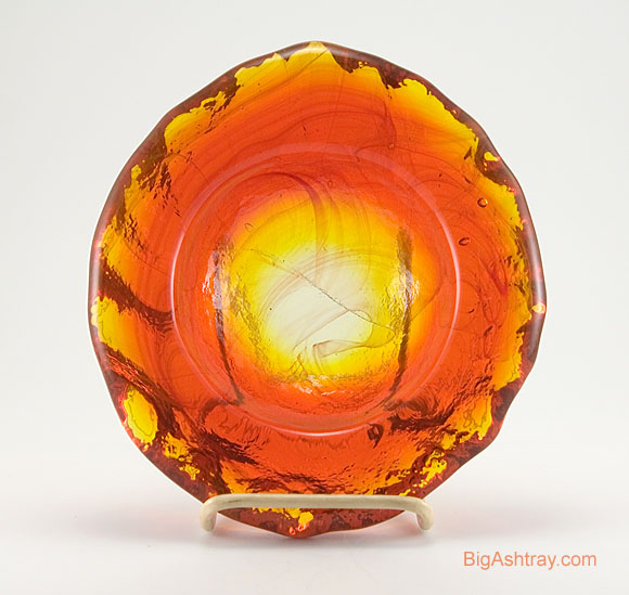 Mid-Century Lava Art Glass Ash Bowl
